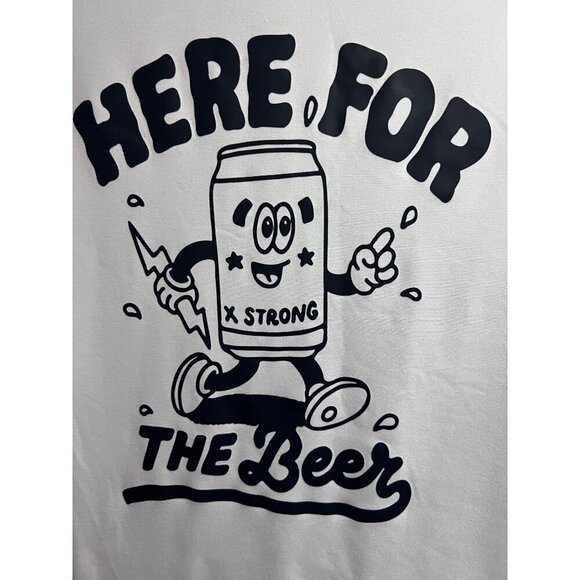 Mens White Black Double Graphic Novelty Funny T-Shirt XL Stretch Relaxed Unisex - Picture 4 of 7